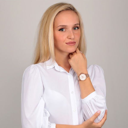 Montre Oui &amp, Me Etoile en acier inoxydable et cadran blanc à quartz ME010297 pour femme