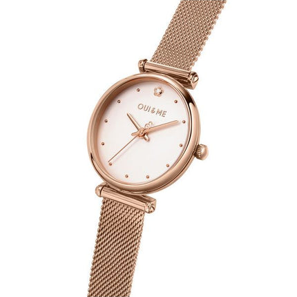 Montre Oui &amp, Me Etoile en acier inoxydable et cadran blanc à quartz ME010297 pour femme