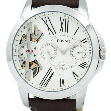 Fossil Twist Grant multifonction Quartz cuir marron bracelet ME1144 montre homme