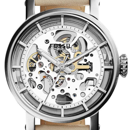 Fossil Boyfriend origine automatique Skeleton Dial cuir beige ME3069 Montre Femme