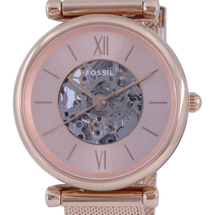 Montre automatique Fossil Carlie en acier inoxydable ton or rose ME3175 pour femme