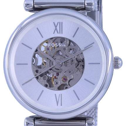 Montre pour femme Fossil Carlie à cadran argenté en acier inoxydable automatique ME3176