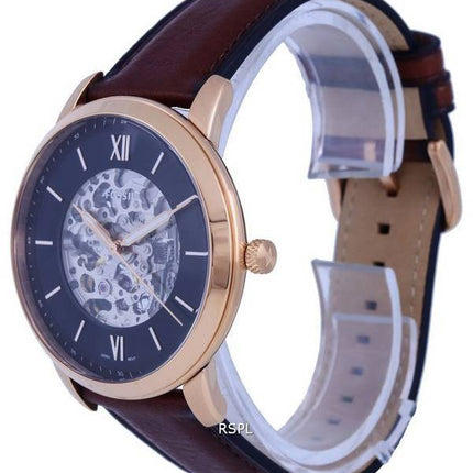 Montre Homme Fossil Neutra Skeleton Cuir Cadran Noir Automatique ME3195