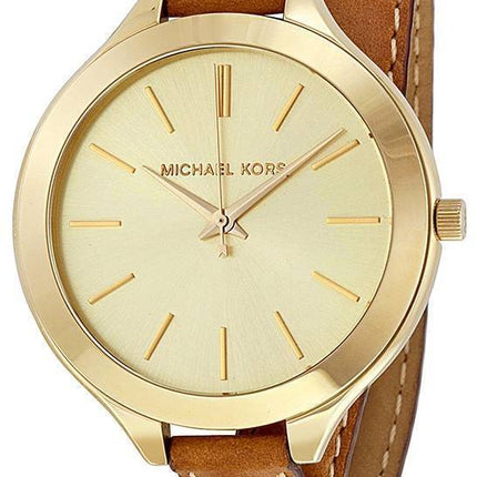 Montre Michael Kors piste cadran Champagne cuir Tan MK2256 féminin