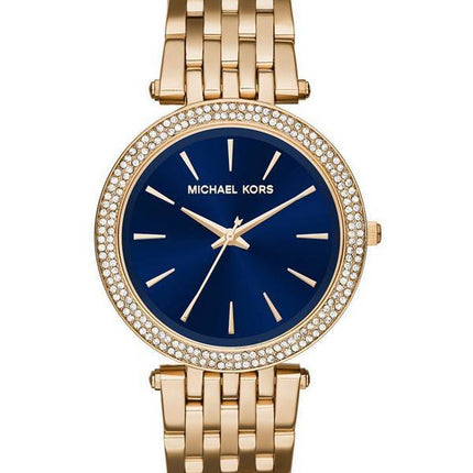 Michael Kors Darci bleu Quartz couleur or cristaux MK3406 femmes montre Dial