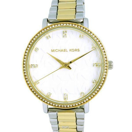 Michael Kors Pyper Crystal Accents Deux Tons Acier Inoxydable Quartz MK4595 Montre Femme