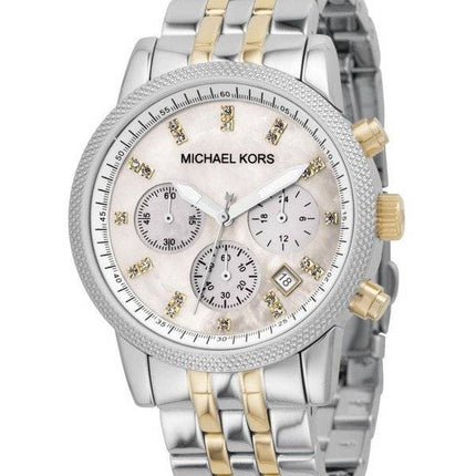 Montre de Michael Kors bicolore Bracelet cristaux MK5057 femmes