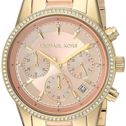 Montre Michael Kors Ritz Chronographe Quartz diamant Accent MK6475 féminin