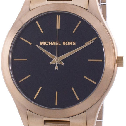 Montre Michael Kors Slim Runway à cadran noir à quartz MK8795 pour homme