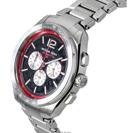 Montre chronographe surdimensionnée Michael Kors Accelerator 2.0 pour homme, en acier inoxydable, cadran noir, quartz, MK9176