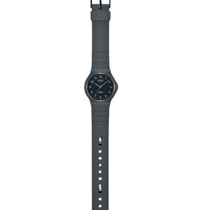 Montre unisexe Casio POP analogique à quartz avec bracelet en résine biosourcée et cadran noir MQ-24B-8B
