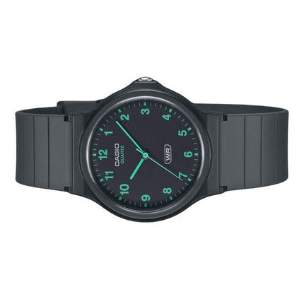 Montre unisexe Casio POP analogique à quartz avec bracelet en résine biosourcée et cadran noir MQ-24B-8B