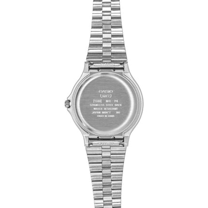 Montre Casio analogique unisexe MQ-24DA-1A, bracelet en acier inoxydable, cadran argenté soleillé, mouvement à quartz, bracelet en acier inoxydable, cadran argenté soleillé