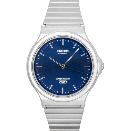 Montre unisexe Casio MQ-24DA-2A à quartz analogique, cadran bleu, acier inoxydable