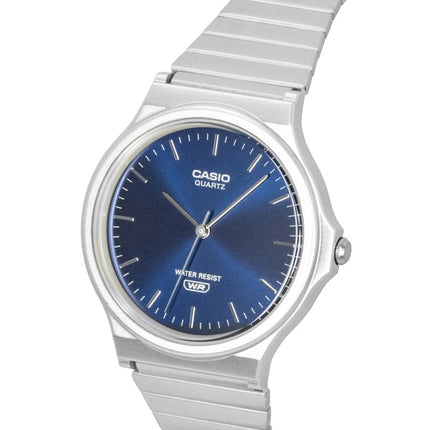 Montre unisexe Casio MQ-24DA-2A à quartz analogique, cadran bleu, acier inoxydable