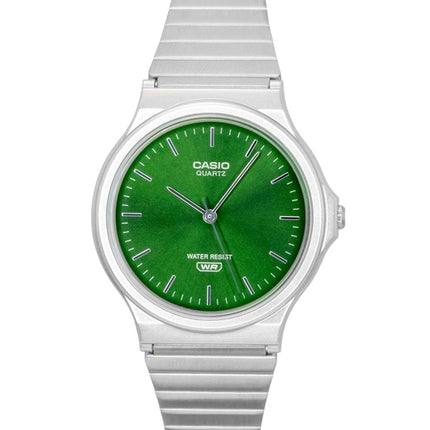 Montre unisexe Casio MQ-24DA-3A à quartz analogique, cadran vert, acier inoxydable