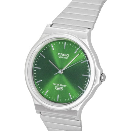 Montre unisexe Casio MQ-24DA-3A à quartz analogique, cadran vert, acier inoxydable