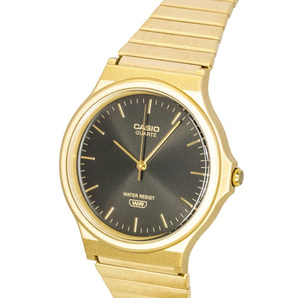 Montre Casio MQ-24GA-1A unisexe, bracelet en résine, cadran noir, mouvement à quartz, analogique