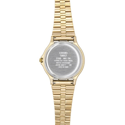 Montre Casio MQ-24GA-1A unisexe, bracelet en résine, cadran noir, mouvement à quartz, analogique