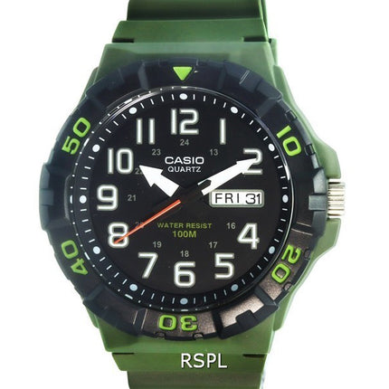 Montre pour homme Casio Analog Army Green Resin Band Quartz MRW-210H-3A MRW210H-3 100M