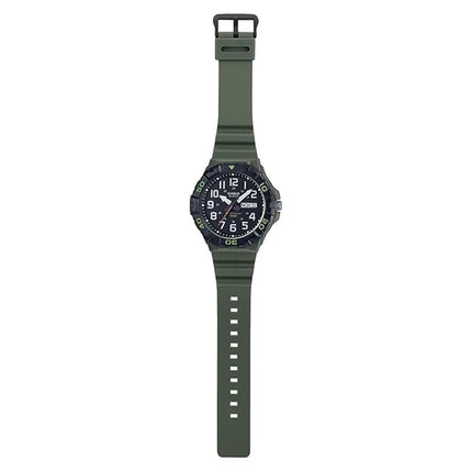 Montre pour homme Casio Analog Army Green Resin Band Quartz MRW-210H-3A MRW210H-3 100M