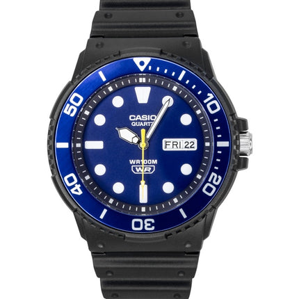 Montre pour homme Casio avec bracelet en résine analogique et cadran bleu à quartz MRW-230H-2EV 100M