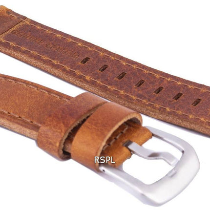 Bracelet de cuir brun Ratio marque 20mm