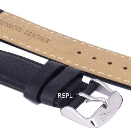Bracelet de cuir de marque Ratio noir 20mm