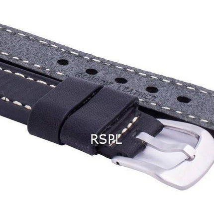 Bracelet en cuir noir Ratio MS9 22 mm