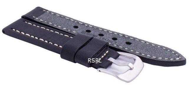 Bracelet en cuir noir Ratio MS9 22 mm