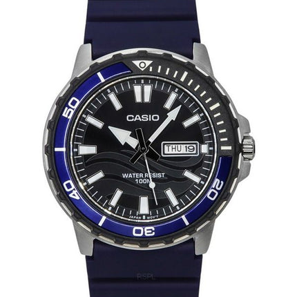 Montre pour homme Casio Standard avec bracelet en résine analogique et cadran noir à quartz MTD-125-2A 100M