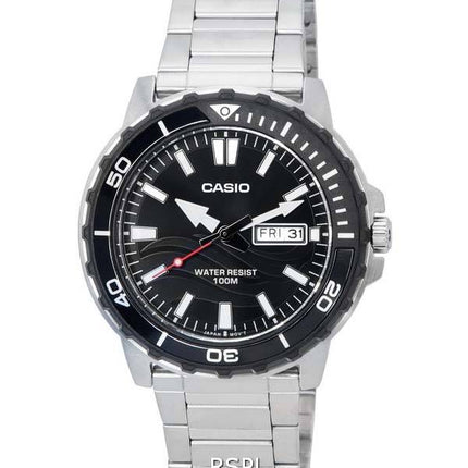 Casio Enticer Standard Analogique Cadran Noir Quartz MTD-125D-1A1 MTD125D-1A1 100M Montre Homme