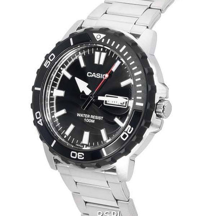 Casio Enticer Standard Analogique Cadran Noir Quartz MTD-125D-1A1 MTD125D-1A1 100M Montre Homme