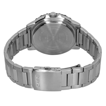 Montre analogique Casio Standard pour homme, acier inoxydable, cadran noir, quartz, MTD-125D-1A3V, 100 m