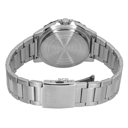 Montre analogique Casio pour homme, bracelet en acier inoxydable, cadran argenté, quartz, 100 m, MTD-125D-7AV