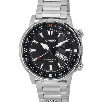 Casio Enticer Standard Analogique Acier Inoxydable Quartz MTD-130D-1A MTD130D-1 100M Montre Homme