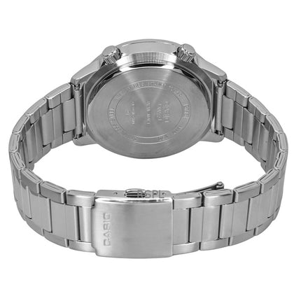 Montre Casio Standard analogique en acier inoxydable avec cadran noir et quartz MTD-130D-1A4V 100M pour homme