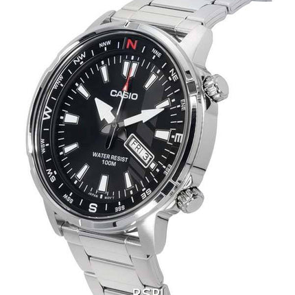 Casio Enticer Standard Analogique Acier Inoxydable Quartz MTD-130D-1A MTD130D-1 100M Montre Homme