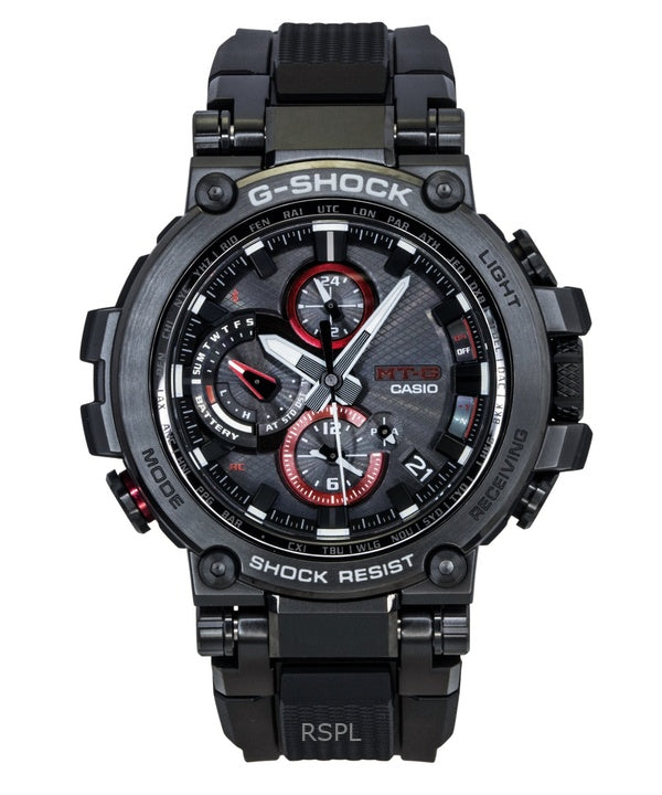 Montre homme Casio G-Shock MT-G analogique avec bracelet en résine, cadran noir et fonction solaire MTG-B1000B-1A, 200 m