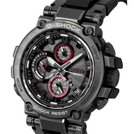 Montre homme Casio G-Shock MT-G analogique avec bracelet en résine, cadran noir et fonction solaire MTG-B1000B-1A, 200 m