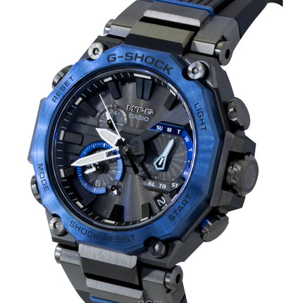 Montre homme Casio G-Shock MT-G analogique avec bracelet en résine et cadran noir, solaire MTG-B2000B-1A2, 200 m