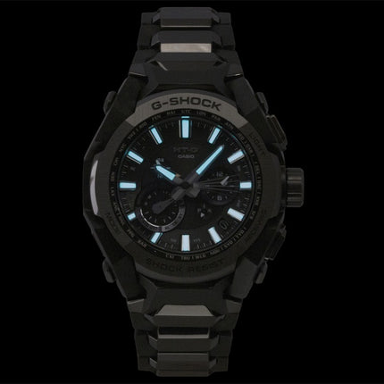 Montre homme Casio G-Shock MT G Smartphone Link analogique-numérique en acier inoxydable, cadran noir, solaire MTG-B4000BD-1A, étanche à 200 m