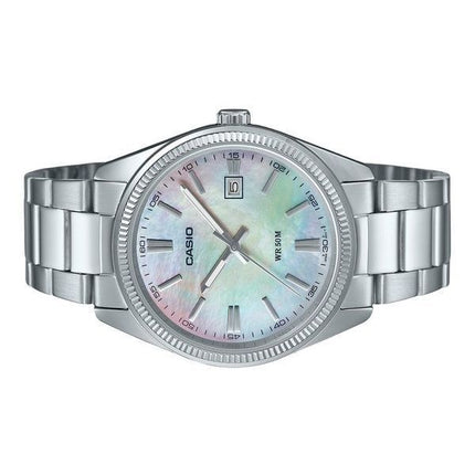 Montre analogique Casio Standard pour homme en acier inoxydable plaqué ionique et quartz nacré MTP-1302DS-7AV