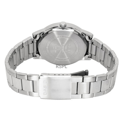 Montre homme Casio analogique en acier inoxydable, cadran noir, mouvement à quartz MTP-1303DD-1AV