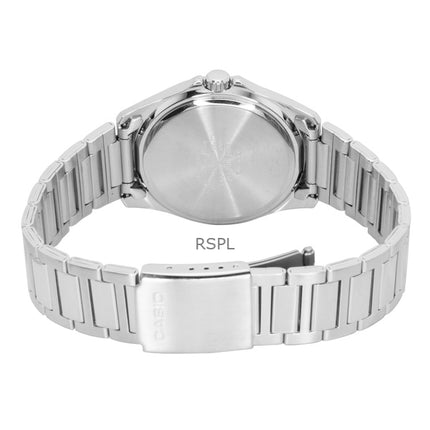 Montre analogique Casio Standard pour homme, acier inoxydable, cadran bleu, quartz, MTP-1370D-2A2V