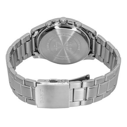 Montre analogique à quartz Casio Enticer pour homme, en acier inoxydable, cadran argenté, MTP-1375D-7A2V