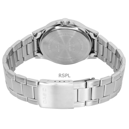 Montre analogique Casio Standard pour homme, acier inoxydable, cadran vert, quartz, MTP-1381D-3AV