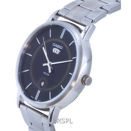 Montre Homme Casio Analogique Acier Inoxydable Cadran Noir Quartz MTP-B120D-1A MTPB120D-1