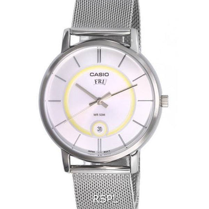 Casio Analogique Acier Inoxydable Maille Argent Cadran Quartz MTP-B120M-7A MTPB120M-7 Montre Homme