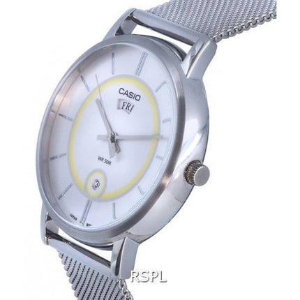 Casio Analogique Acier Inoxydable Maille Argent Cadran Quartz MTP-B120M-7A MTPB120M-7 Montre Homme